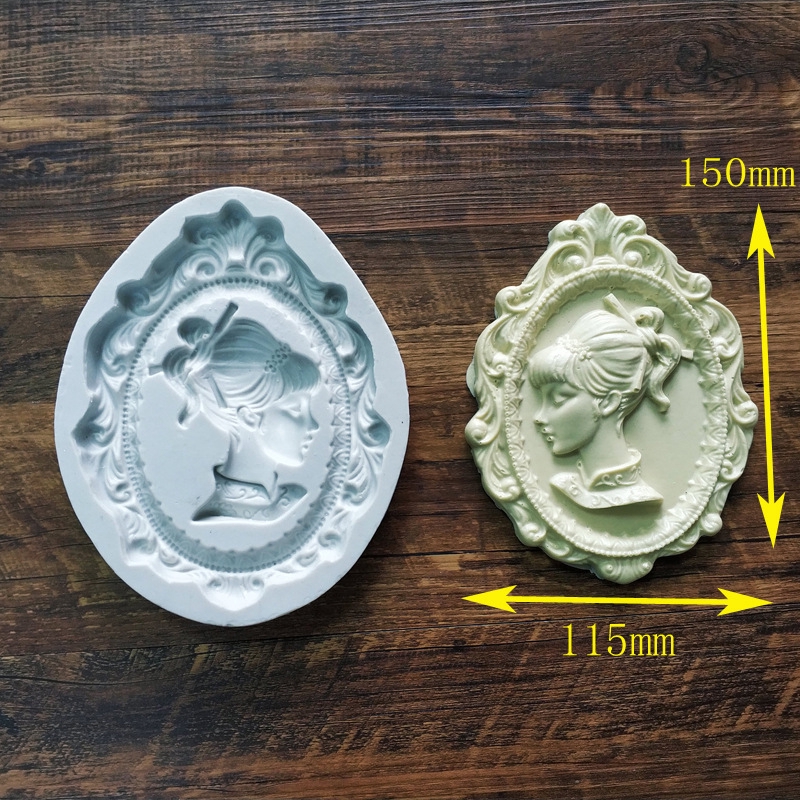 Khuôn Silicone Làm Bánh Hình Chân Dung Cổ Điển K269