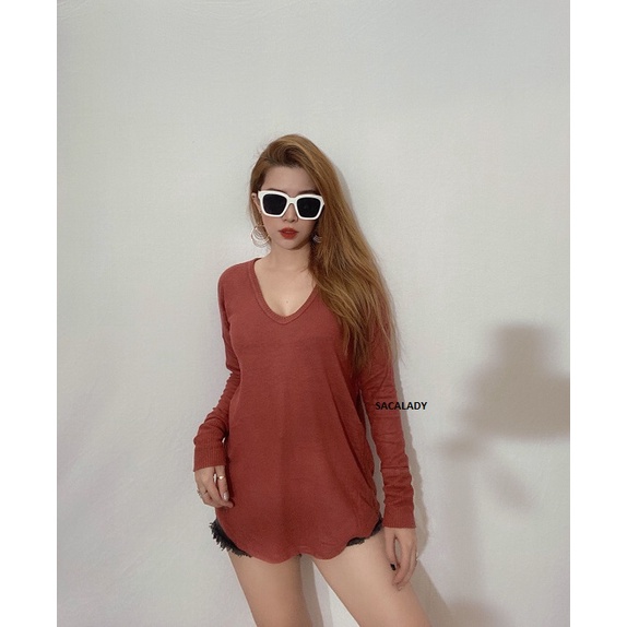 Áo Len Tay Dài Đỏ Cam ABER - 3881