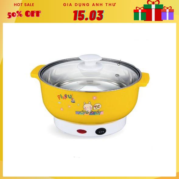 [Rẻ vô địch] Nồi Lẩu Điện Mini 28cm Nắp Vung Kiếng - Bếp Lẩu Gia Đình - Nồi Lẩu Điện Sang Trọng Tiện Dụng