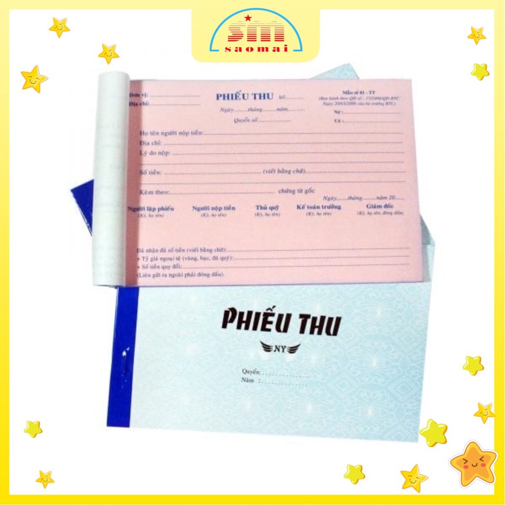 Phiếu thu 2 liên-Phiếu thu 3 liên