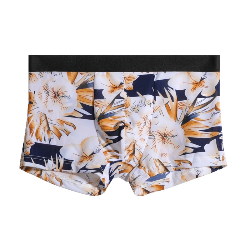 Bộ 3 Quần Lót Boxer Vải Lụa Lạnh Mỏng Thoáng Khí Thoải Mái In Họa Tiết Độc Đáo 232