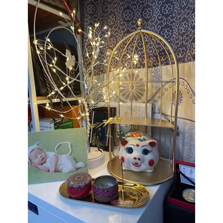 Kệ Mĩ Phẩm Lồng Chim 3 Tầng Mini Phong Cách Bắc Âu Decor Trang Trí Nhà Cửa