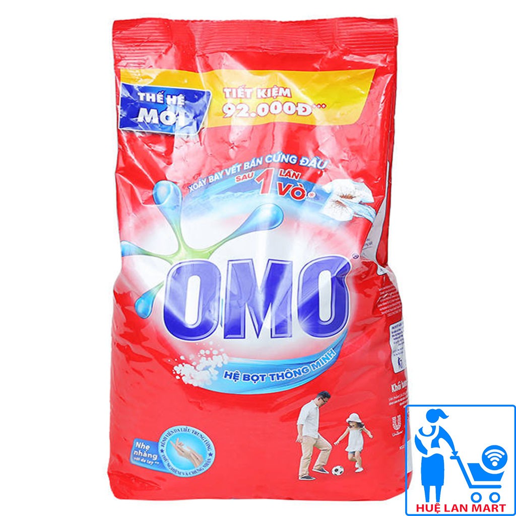 Bột Giặt OMO Công Nghệ Giặt Xanh Túi 6kg (Xoáy bay 100% vết bẩn cứng đầu sau 1 lần vò)
