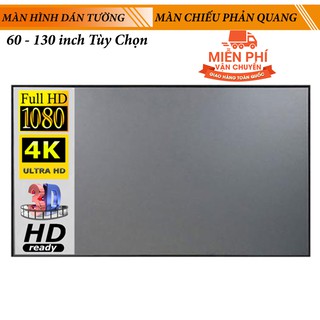 Màn hình máy chiếu 16:9 Dán tường phản quang chống lóa tương phản cao 60 -130 inch tùy chọn cho gia đình