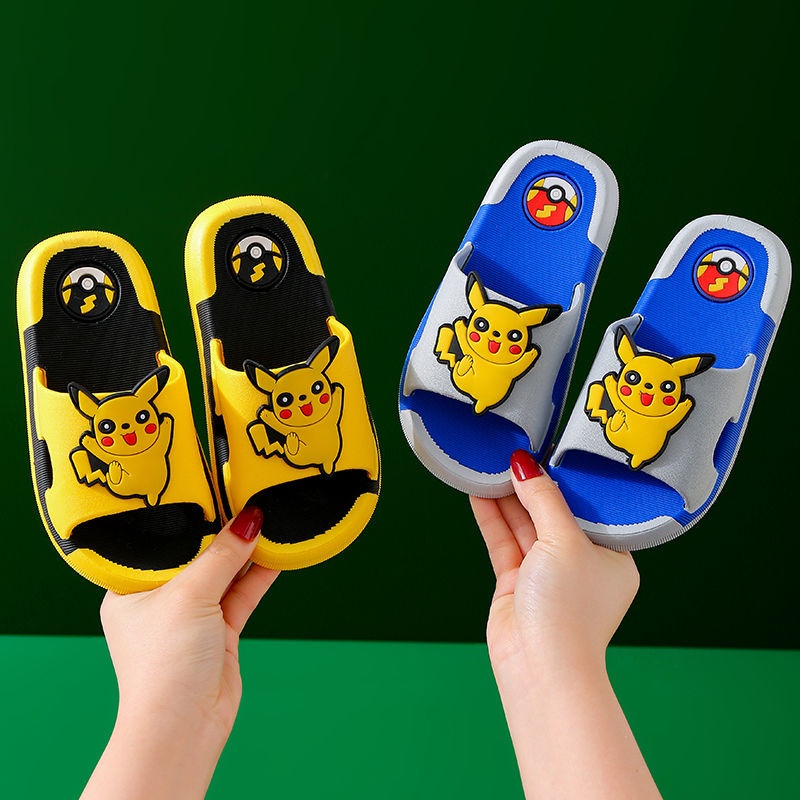 Dép Đi Trong Nhà Tắm Chống Trượt In Hình Pikachu Dễ Thương Cho Bé
