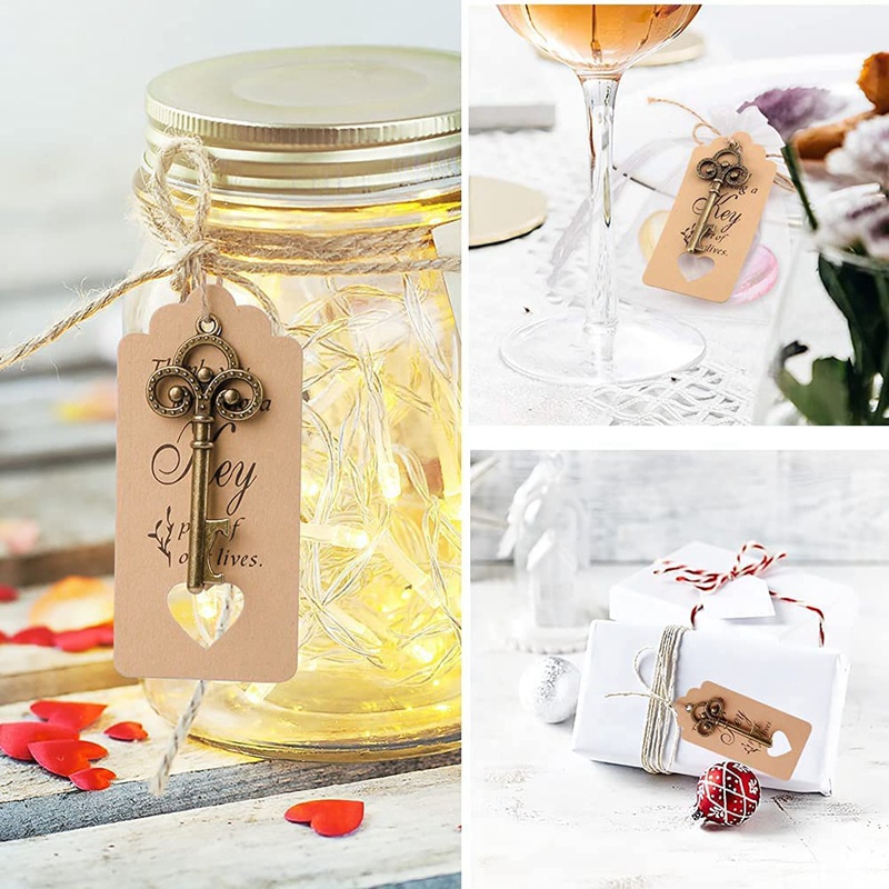 Set 50 Chìa Khóa Khui Nắp Chai Kèm Thẻ Phong Cách Vintage Độc Đáo