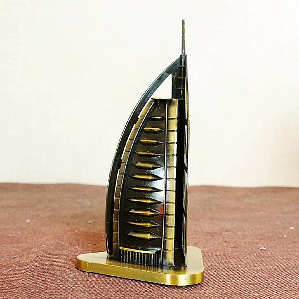 Mô hình khách sạn Burj Al Arab cao 15 cm (Màu Vàng Rêu)