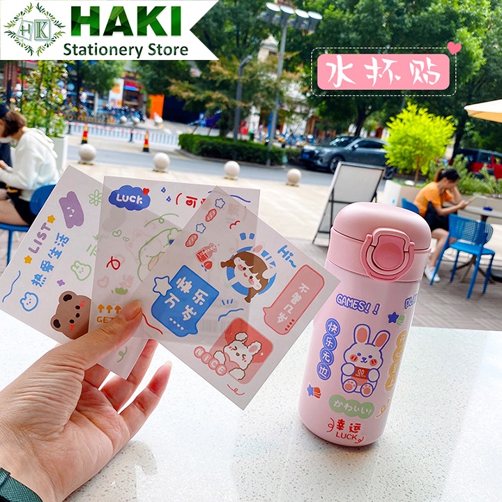 Sticker cute hoạt hình dễ thương HAKI, hình dán sticker cute chống thấm nước trang trí sổ đáng yêu giá rẻ ST49