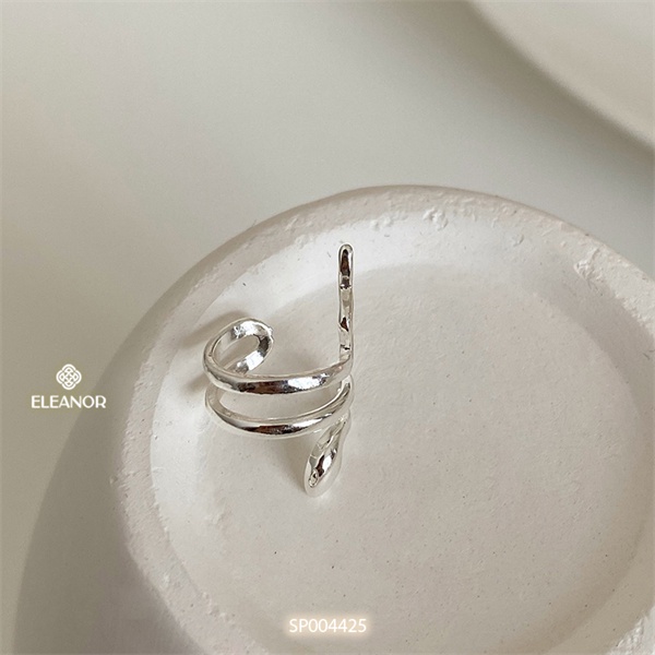 Bông tai nữ gắn vành Eleanor Accessories hình mặt rắn sáng bóng cá tính phụ kiện trang sức 4425