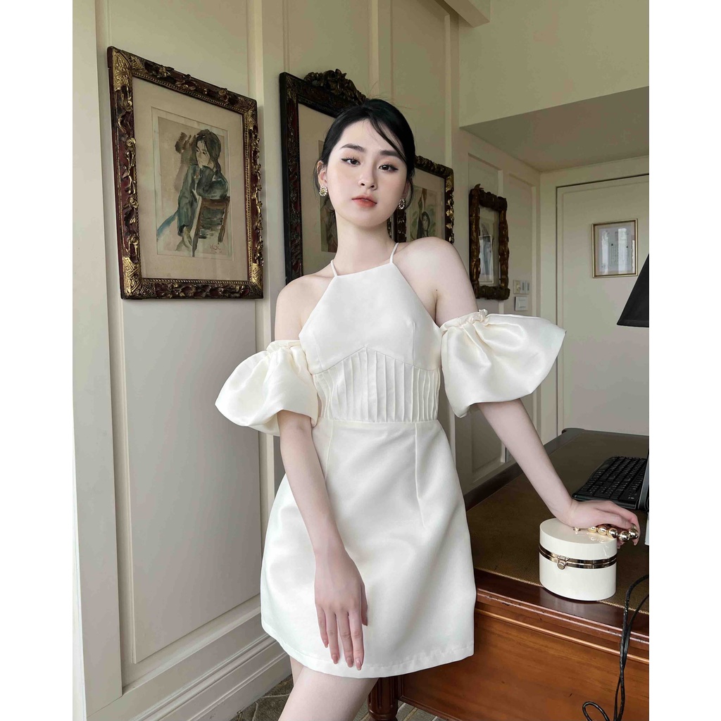 Váy yếm tay bồng xếp ly sang chảnh Layla Dress