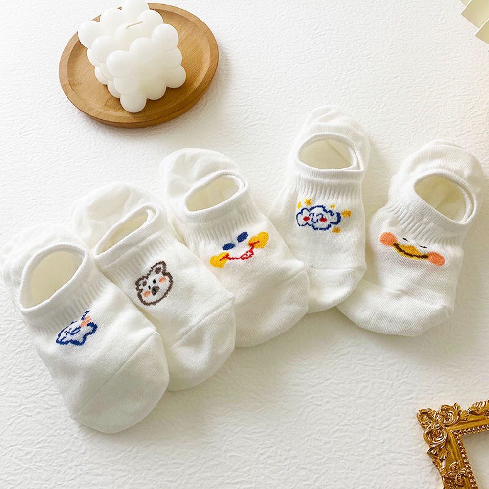 Tất nữ không cổ họa tiết đám mây xinh xắn phong cách hàn quốc co dãn thấm hút mồ hôi