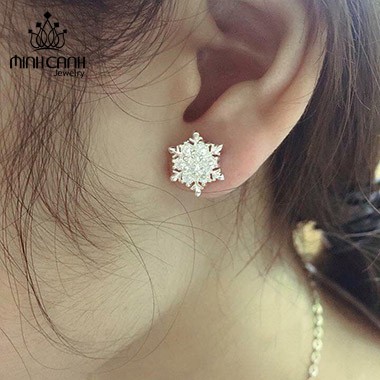 Bông Tai Hoa Tuyết Bằng Bạc - Minh Canh Jewelry