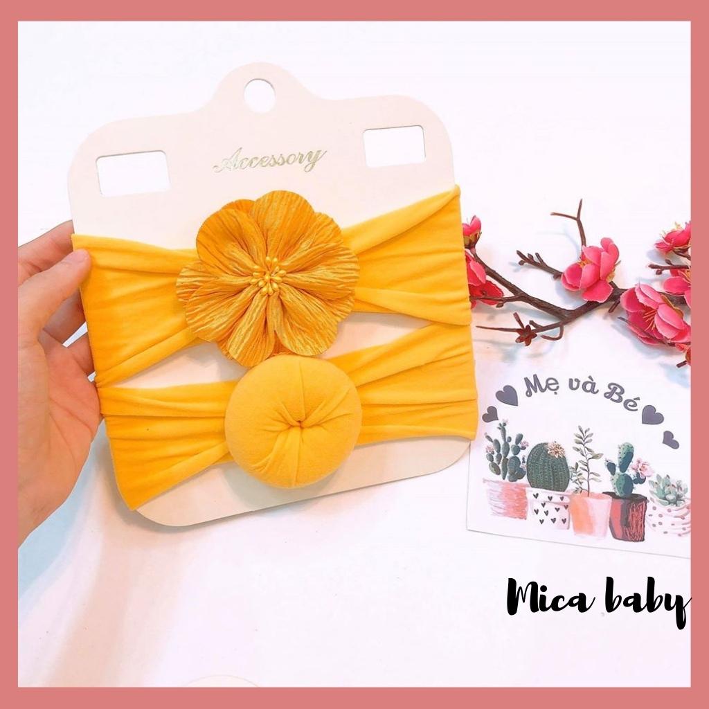 Set 2 băng đô bản to đáng yêu cho bé Mica baby loại hoa+ van BD60