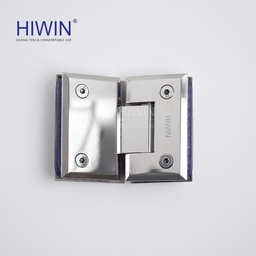 Bản lề phòng tắm kính 135 độ cân mặt gương inox 304 Hiwin HG-006 (dày 5mm)