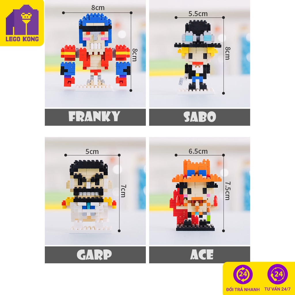 Đồ chơi lắp ráp mô hình block One piece nano block viêm đế sabo anime naruto xếp hình magic block cute minifigure manga