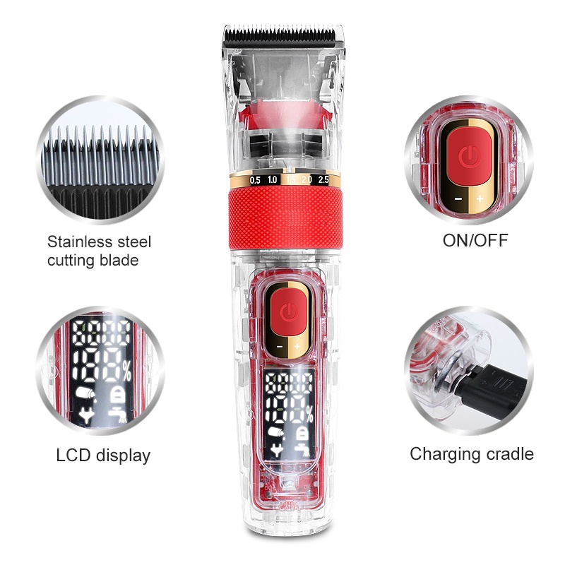 Tông đơ cắt tóc UBEATOR có thể sạc lại màn hình LED chuyên dụng cho nam