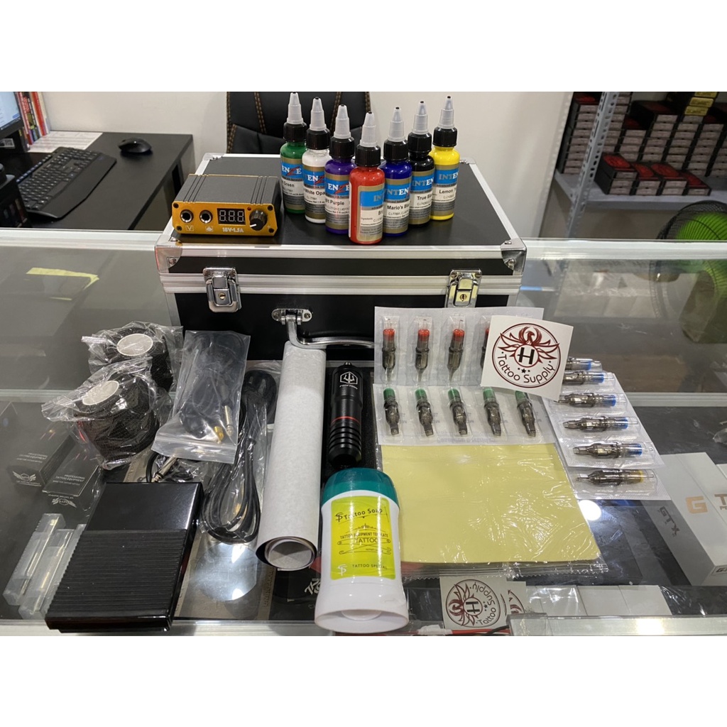 Máy pen xăm hình , bộ dụng cụ học xăm tattoo