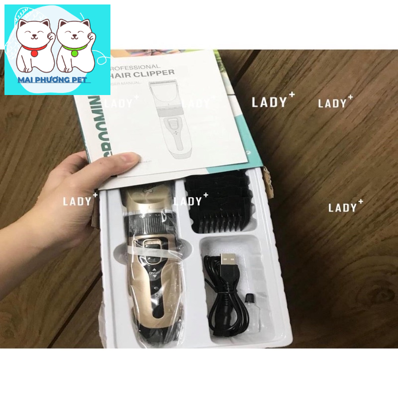 [THANH LÝ] Tông đơ cắt lông chó mèo USB -Full phụ kiện, tông đơ tỉa lông thú cưng nhập khẩu cao cấp