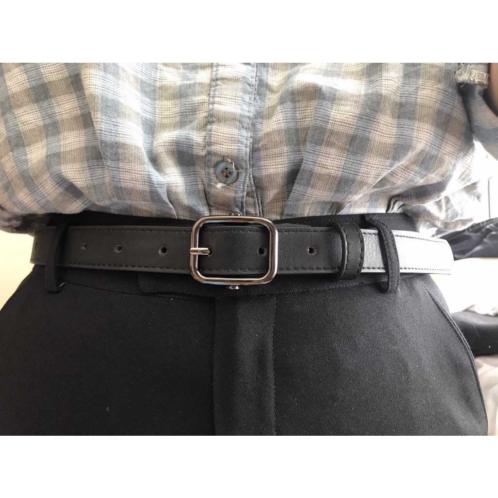 Thắt lưng bản nhỏ BROO nhiều màu, dây nịt lưng 2.3cm phong cách ulzzang unisex phù hợp nam nữ