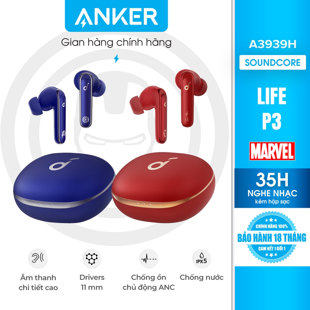 Tai Nghe Bluetooth SOUNDCORE LIFE P3 - True Wireless (TWS) Phiên bản Marvel - A3939H