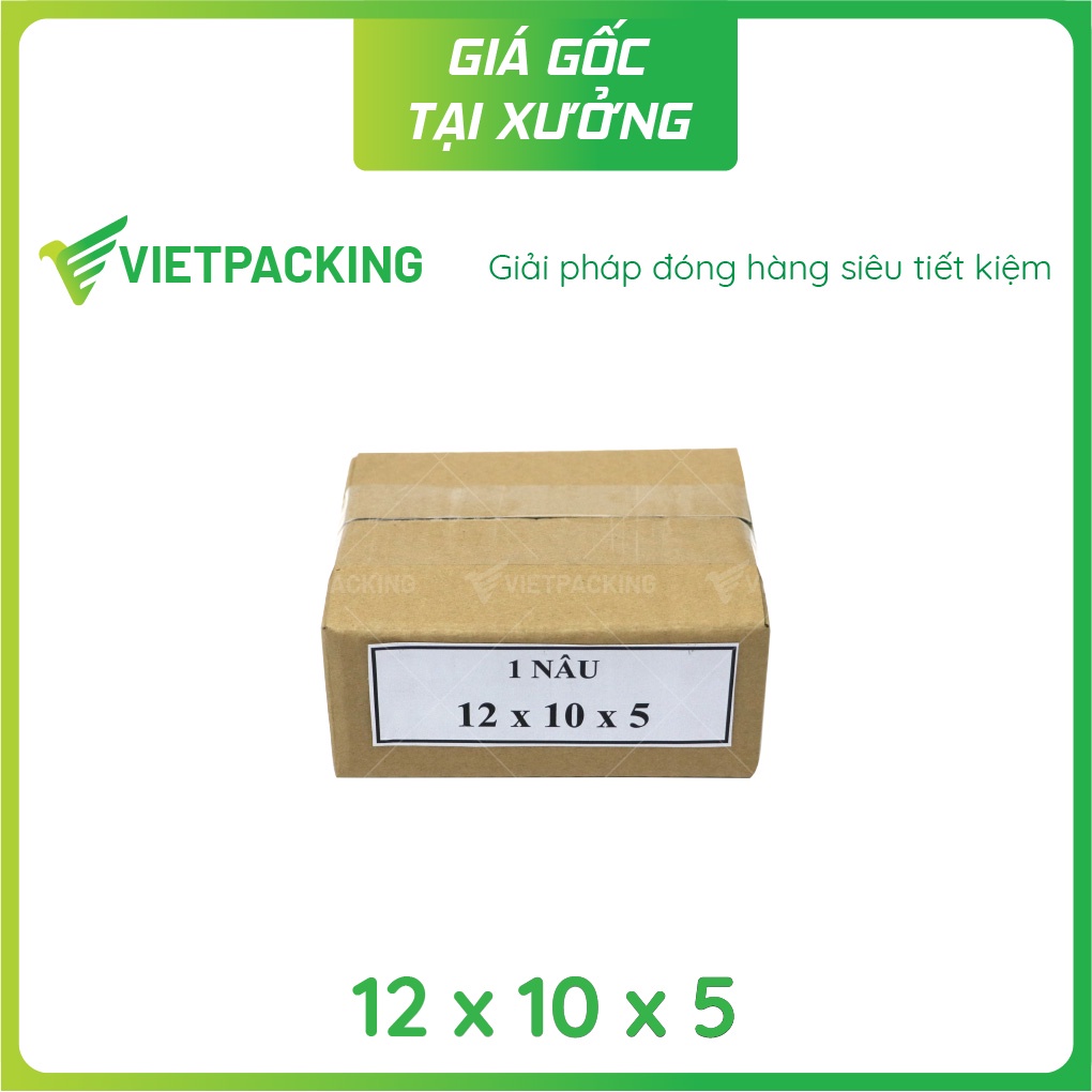 12x10x5 (1 Nâu) - 25 hộp carton đóng hàng đẹp, tiện dụng