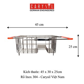 Rổ Carysil inox304  chậu rửa chén, nhập khẩu Ấn Độ