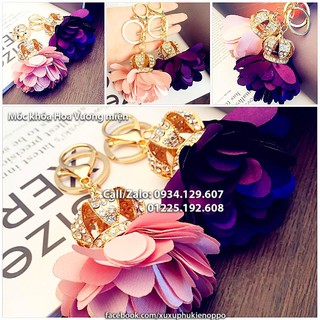 Móc khóa Vương miện Hoa phong cách Hàn Quốc