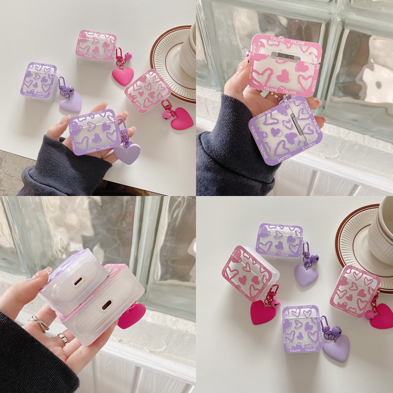 Vỏ Bảo Vệ Hộp Sạc Tai Nghe AirPods 1 2 Pro 3rd Generation Hình Mickey & Trái Tim Dễ Thương Kèm Móc Khóa