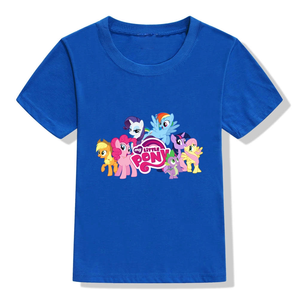 Áo thun tay ngắn in họa tiết ngựa pony cho bé gái