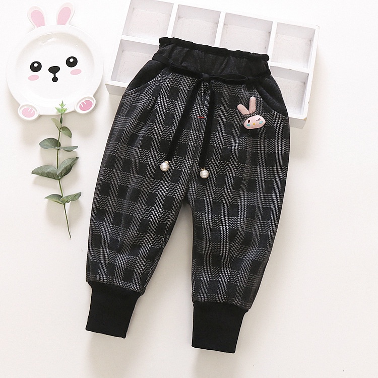Quần legging lót lông thỏ bông bé gái size 7-15kg