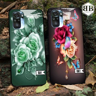 Ốp lưng kính cường lực Xiaomi Redmi Note 10 hình hoa hồng bao đẹp,bao phê