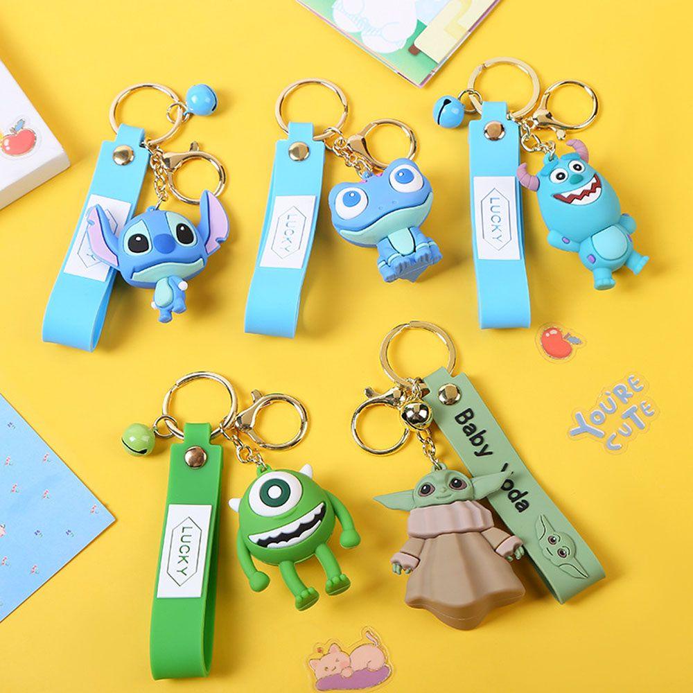Móc Khóa Xe Hơi Bằng Silicone Hình Stitch Mắt To Cho Trẻ Em