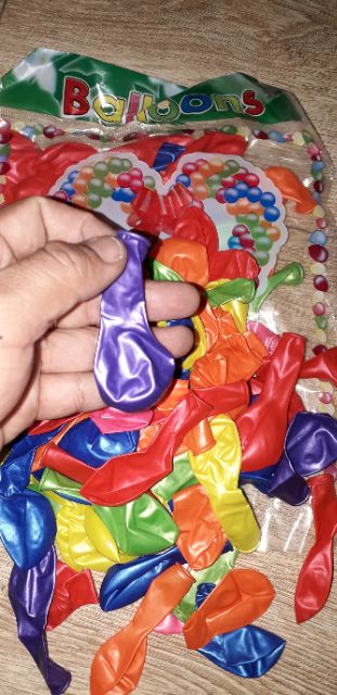 Sét 100 quả bong bóng xi loại tròn nhiều màu sắc khi bơm 36cm