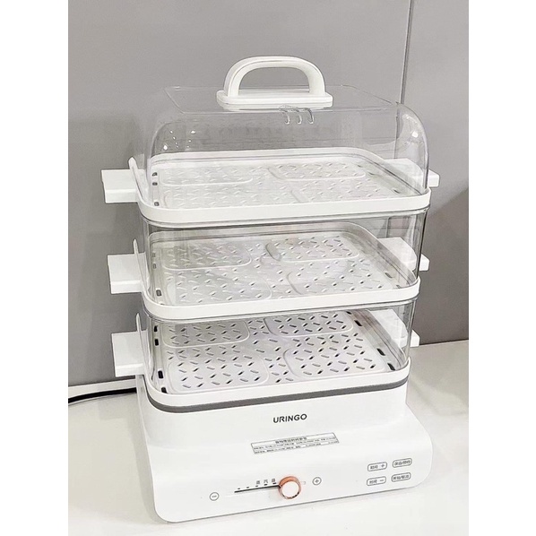 Lồng Hấp Thực Phẩm Uringo 3 Tầng Dung Tích 18L Siêu Tiện Lợi - Chính hãng.Bảo hành 12 tháng