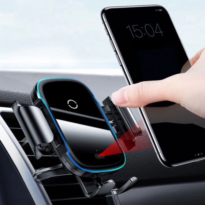 Sản Phẩm Giá đỡ điện thoại kiêm sạc không dây gắn taplo, cửa gió điều hòa ô tô Baseus - WXHW03 .