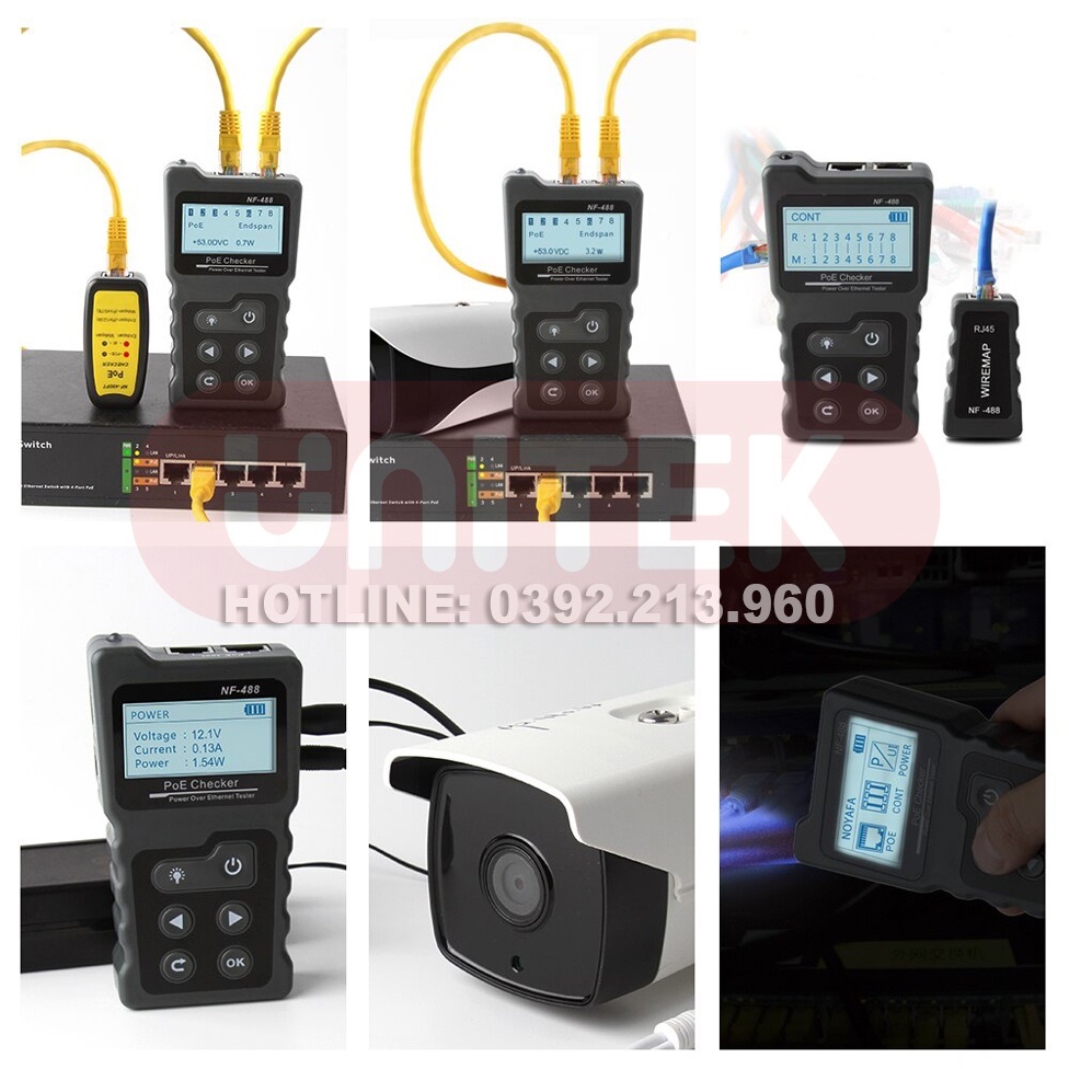 Máy Test Và Kiểm Tra Tín Hiệu Cáp Mạng POE NOYAFA NF-488 cao cấp- hàng chính hãng NOYAFA