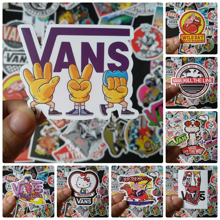 Bộ Sticker dán cao cấp chủ đề VANS OFF THE WALL - Dùng dán Xe, dán mũ bảo hiểm, dán Laptop...