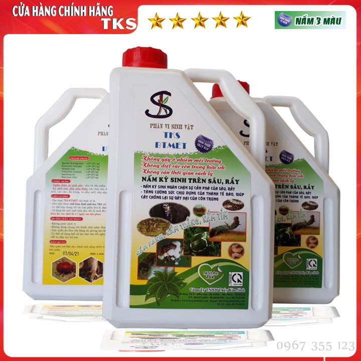 BTMET NẤM 3 MÀU Ký Sinh Trừ Sâu Rầy Sinh Học- CAN 2 LÍT