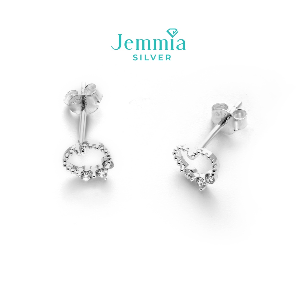 Bông tai bạc nữ Jemmia tim rỗng - JM4309
