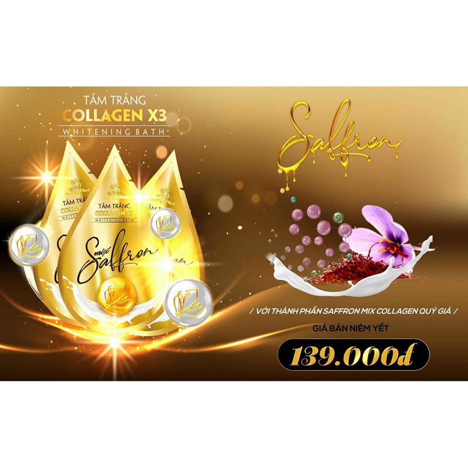 Tắm Mix Saffron Collagen X3 Luxury - Tắm Colagen X3 - Mỹ Phẩm Đông Anh