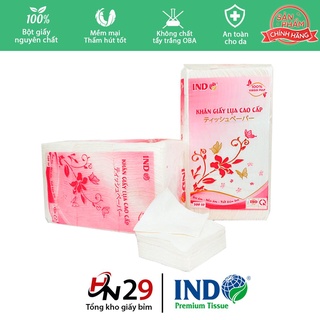 Giấy ăn phở gấp 4 Napkin nhỏ INDO theo cân 0.35kg - Chất giấy xốp độ bền nước cao đặc biệt không bị bở - GA012