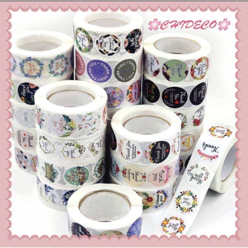 Cuộn 500 tem stick thank you