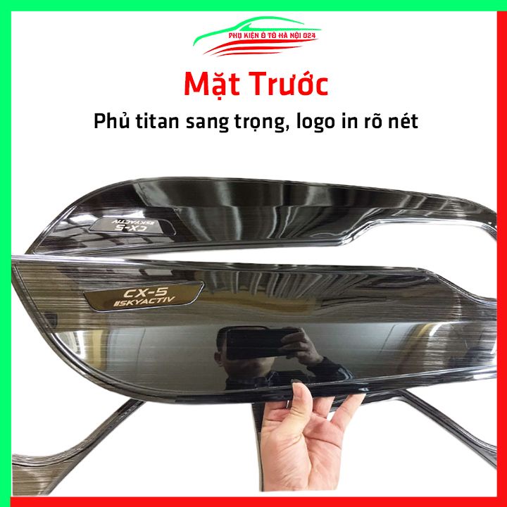 Bộ ốp tapli CX5 2018-2022 vân Titan chống xước va đập khi mở cửa và làm đẹp xe