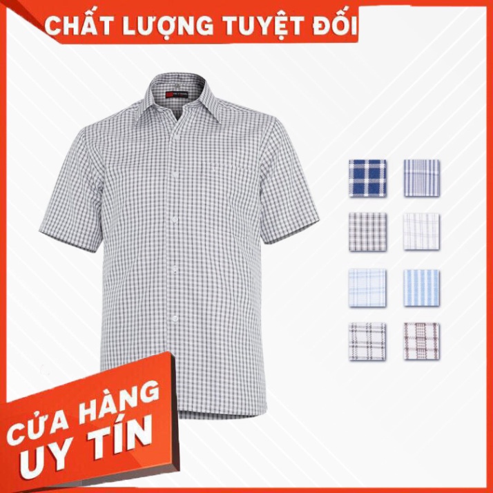 Áo Sơ Mi Nam Form Rộng Ngắn Tay Dài Tay Kẻ Sọc Caro Dáng Suông Việt Hưng Vạt Ngang Chất Lon Mỹ Thấm Hút Mồ Hôi - Hàng nh