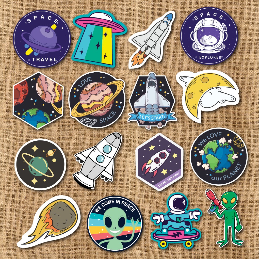 50 Sticker Galaxy chống nước sticker dán laptop, điện thoại, đàn guitar, mũ bảo hiểm, vali. MSP: G02