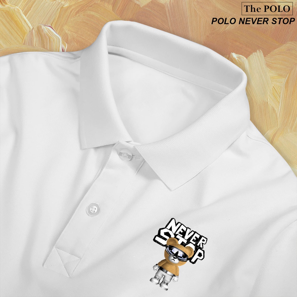 Áo POLO NEVER STOPS cộc tay co giãn mát mịn cảm giác dễ chịu phong cách lịch lãm