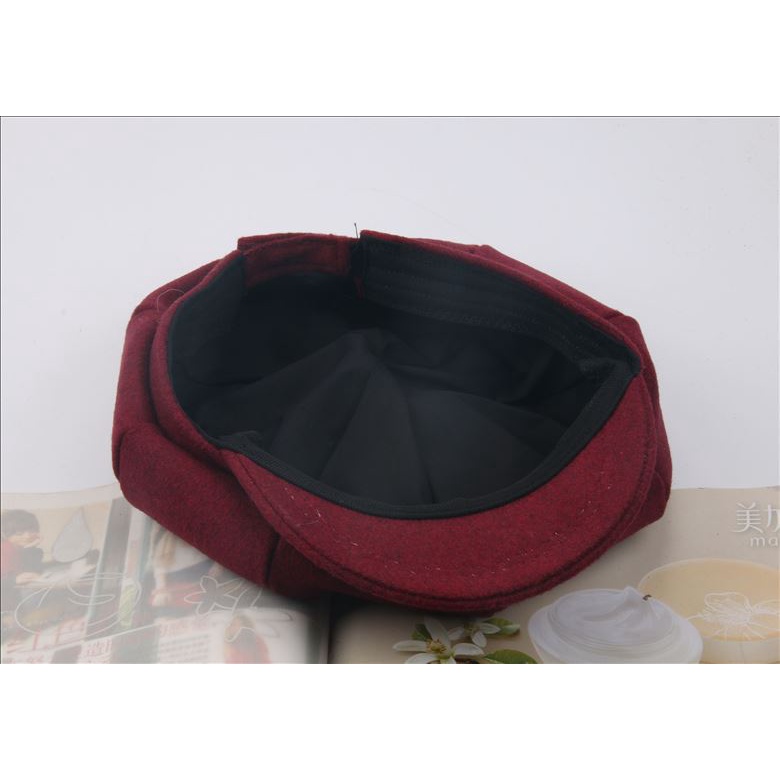 Nón,mũ nồi beret lưỡi trai da lộn retro phong cách Hàn Quốc  mềm mại thời trang cho bé trai gái