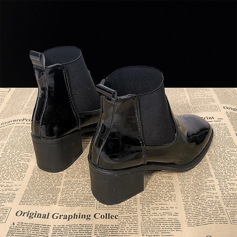 D221- boots nữ cổ lưng, bốt nữ da bóng hàng Quảng Châu cao cấp kèm ảnh thật | BigBuy360 - bigbuy360.vn