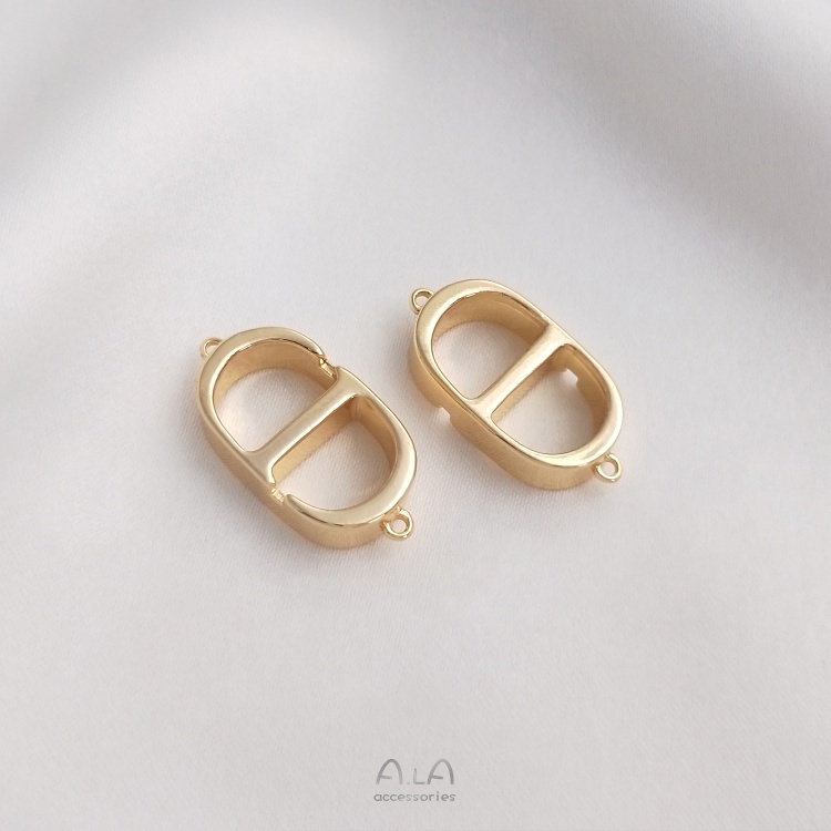 Khóa Gài Hai Đầu Bằng Đồng 14K Màu Vàng Kim Bảo Vệ Làm Mặt Vòng cổ/Trang Sức DIY