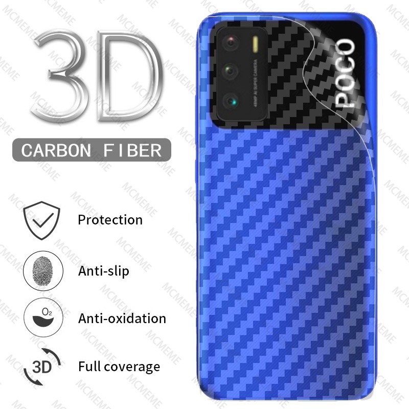 Miếng Dán Carbon Mặt Sau Điện Thoại Nhám Chống Xước Cao Cấp Cho Xiaomi Poco X3 NFC/ Pro X3 PM3 F3 F2 Pro Pocophone F1 5G